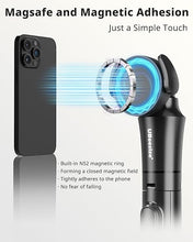Load image into Gallery viewer, UBeesize 72'' Magnetic Tripod for iPhone with Remote, Extendable Cell Phone Tripod Stand, Compatible with MagSafe, Selfie Stick Tripod for iPhone 15 14 13 12 11 Series and Android Phones