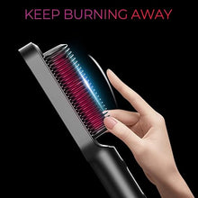 Load image into Gallery viewer, Hair Straightener Brush, TYMO Ring Hair Straightener Comb Straightening Brush for Women with 5 Temps 20s Fast Heating & Dual Voltage, Black