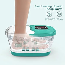 Load image into Gallery viewer, HOSPAN Collapsible Foot Spa with Heat, Bubble, Red Light, and Temperature Control, Foot Bath Massager with 8 Shiatsu Massage Rollers, Pedicure Foot Spa for Relaxation - FS01A