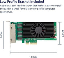 Load image into Gallery viewer, Quad 2.5 Gigabit Ethernet PCI-E Network Expansion Card RJ45 LAN Adapter Low Profile Bracket SY-PEX24086