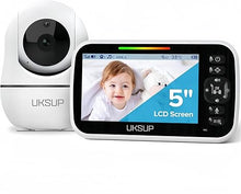 Load image into Gallery viewer, Baby Monitor with Camera and Audio- Video Baby Monitor with 960ft Long Range, Remote Pan-Tilt-Zoom, Night Vision, Temperature Sensor, 2-Way Talk, 8 Lullabies, 30-Hour Battery & No WiFi