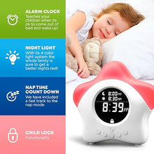 Load image into Gallery viewer, Stay-in-Bed Clock for Kids - Toddler Sleep Training Clock, Night Light & Alarm Clock