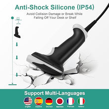 Load image into Gallery viewer, Barcode Scanner, JRHC 2D Bar Code Scanners Handheld USB Wired 1D 2D&PDF417 Data Matrix Automatic Barcode Reader Plug and Play QR Code Scanner