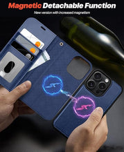 Load image into Gallery viewer, OCASE for iPhone 16 Pro Case Detachable Wallet Case with Card Holder, 2 in 1 Pu Leather Flip Folio with RFID Blocking Stand Wrist Strap Shockproof Phone Cover 6.3 Inch 2024, Blue