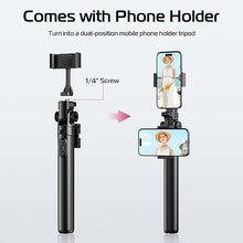 Load image into Gallery viewer, ULANZI MT-70 Extendable Phone Tripod, 63" Selfie Stick Phone Vlog Tripod Stand with 2 Phone Clip, 360° Rotate Dual Camera Tripod for iPhone Sony Canon Action Camera, Lightweight for Travel