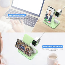 Load image into Gallery viewer, WAITIEE Wireless Charger 3 in 1, 15W Fast Charging Station for Apple Watch 10/9/8/Ultra 2/Ultra/SE/7/6/5/4/3/2, for AirPods 3/2/1/Pro for iPhone 16/15/14/13 /Plus/Pro/Pro Max/12/11(Green)
