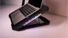 Load image into Gallery viewer, RGB Laptop Cooling Pad 17-12Inch 4Fans (Customized RGB Sidelight with Switch, Laptop Fan Speed Adjustable, 5 Heights Adjustment with Phone Holder) Fit Apple MacBook Laptop Fan Cooling Pad