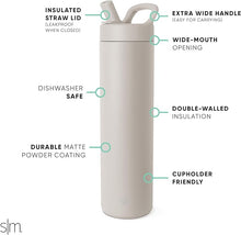 Load image into Gallery viewer, Simple Modern Water Bottle with Straw lid | Insulated Stainless Steel Thermos | Reusable Travel Water Bottles for Gym & Sports | Leak Proof & BPA Free | Mesa Collection | 24oz, Almond Birch