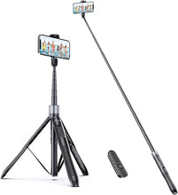 Load image into Gallery viewer, ATUMTEK 60" Selfie Stick Tripod, All in One Extendable Phone Tripod Stand with Bluetooth Remote 360° Rotation for iPhone and Android Phone Selfies, Video Recording, Vlogging, Live Streaming, Black