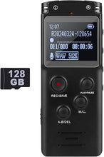 Load image into Gallery viewer, 128GB Ultra-Large Screen Digital Voice Recorder Voice Activated Recorder for Lectures Meetings Classes, Audio Recorder with Playback, Password, Variable Speed, Tape Recorder USB Charge, MP3