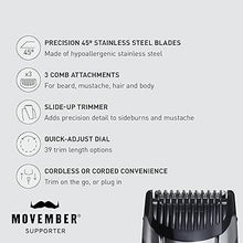 Load image into Gallery viewer, Panasonic Multi-Groomer Men’s Trimmer for Beard, Hair and Body, 39 Trim Length Settings with 3 Attachments, Corded/Cordless Operation – ER-GB80-S (Silver)