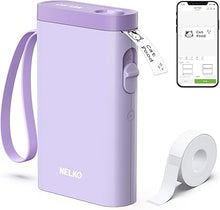 Load image into Gallery viewer, Nelko Label Maker Machine with Tape, P21 Bluetooth Label Printer, Wireless Mini Label Makers with Multiple Templates for Organizing Office Home, Purple