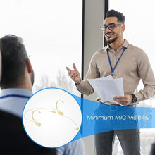 Load image into Gallery viewer, KIMAFUN Headset/Headworn Microphone Professional Earset Over Ear Hanging Condenser Mic Compatible with AKG Wireless System Bodypack Transmitter, Ideal for Performance, Theater, Lecture - Beige D3