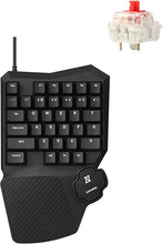 Load image into Gallery viewer, X0 One Handed Gaming Keyboard, 35 Keys North-Facing Red Backlit Wired QMK Keypad, Silicone Palm Rest, Shine-Through Double-Shot Keycaps with Linear Red Mechanical Switch for Windows/Linux