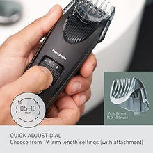 Load image into Gallery viewer, Panasonic Beard Trimmer for Men Cordless Precision Power, Hair Clipper with Comb Attachment and 19 Adjustable Settings, Washable, ER-SB40-K, 0.5-10mm lengths, 1 Pack