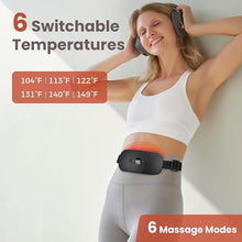 Load image into Gallery viewer, NOWWISH Heating Pad for Period Cramps Pain Relief, Portable Electric Cordless Menstrual Heating Pad Rechargeable with 6 Heat Levels and 6 Massage Modes, Christmas Gifts for Women Girls, Black