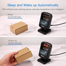 Load image into Gallery viewer, Eyoyo 2D Hands-Free Barcode Scanner, Omnidirectional USB Wired Desktop Barcode Reader 1D 2D PDF417 Data Matrix Bar Code Reader with Automatically Scanning for Retail Store Supermarket Mall Business