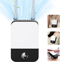 Load image into Gallery viewer, Andwing Portable Neck Fan Rechargeable, Mini Fan Handheld with Waist Clip 3 Speed Adjustable, Leafless Personal Fan for Home Office Outdoor Travel (Black)