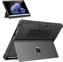 Load image into Gallery viewer, MoKo Case Compatible with Microsoft Surface Pro 11, Surface Pro 10, Surface Pro 9 13 Inch, All-in-One Protective Rugged Cover with Hand Strap, Compatible with Type Cover Keyboard, Black