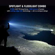 Load image into Gallery viewer, EDC Flashlight Rechargeable,1300 Lumen and 310M Long Throw LED Compact Pocket Flash Light with Magnetic Base, Waterproof Small Powerful Lighting for Camping, Hiking and Home Use-Black