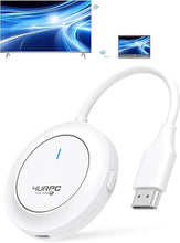 Load image into Gallery viewer, Wireless HDMI Transmitter and Receiver 2.4G/5G, Plug and Play Portable Wireless Display Adapter HDMI Extender for Streaming Video and Audio to TV/Monitor/Projector from Laptop/PC, 100FT/30M