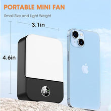 Load image into Gallery viewer, Andwing Portable Neck Fan Rechargeable, Mini Fan Handheld with Waist Clip 3 Speed Adjustable, Leafless Personal Fan for Home Office Outdoor Travel (Black)