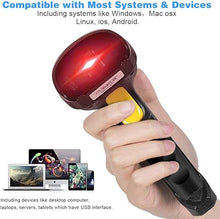 Load image into Gallery viewer, Barcode Scanner Wireless, Basecent USB Quick Laser Barcode Scanner Reader (Lector De Codigo De Barras), Handheld Barcode Reader Scanner for Library Book, Warehouse Inventory, Store