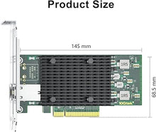 Load image into Gallery viewer, 10Gtek 10Gb PCI-E NIC Network Card, Single Copper RJ45 Port, with Intel X540-BT1 Controller, PCI Express Ethernet LAN Adapter Support Windows Server/Windows/Linux/ESX, Compare to Intel X540-T1