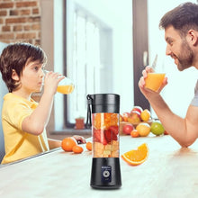 Load image into Gallery viewer, Portable Blender Cup,Electric USB Mini Juicer Blender For Shakes and Smoothies, Juice,380ml, Six Blades Great for Mixing,Black