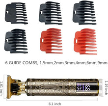 Load image into Gallery viewer, Hair Clippers for Men, Zero Gapped T-Blade Hair Trimmer with 3 Speed Adjustment LED Display, Rechargeable Cordless Grooming Kit for Men