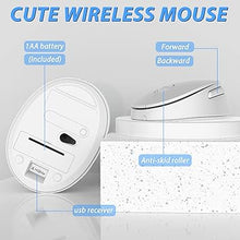 Load image into Gallery viewer, Wireless Keyboard Mouse Combo, 104 Keys Cute White Keyboard with Number Pad & Mouse for Windows, Computer, PC, Notebook, Laptop (White)