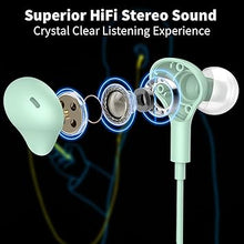 Load image into Gallery viewer, USB Headphones with Microphone for Laptop, 7.5ft Magnetic Wired Earbuds Noise Canceling in-Ear Earphones with Mute Volume Control Stereo Bass for PC Desktop Dell HP Acer Laptop Meetings,Teens,Green