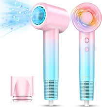 Load image into Gallery viewer, DORISILK Ionic Hair Dryer 110,000 RPM High Speed, Professional Blow Dryers for Salon Home Use, Portable Blowout Hair Dryers Lightweight with Nozzle Hot & Cold Selection Gift for Women Girl, Pink Blue