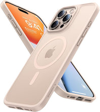 Load image into Gallery viewer, TORRAS Stronger Magnetic & Shockproof for iPhone 16 Pro Case, Military Grade Drop Protection, Compatible with MagSafe, Case for iPhone 16 Pro Slim, Translucent Matte White Back/Desert Titanium Edge