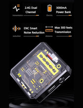 Load image into Gallery viewer, Wireless Lavalier Microphone, with Noise Cancellation?Auto-Dodge, Reverb Mode,3000mA Charging Case, for iPhone,iPad,Android,Camera,2 Pack Wireless Lavalier Clip Mics Live Streaming