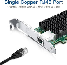 Load image into Gallery viewer, 10Gb RJ45 PCI-E Network Card NIC, Compare to Intel X550-T1, with Intel X550-AT Chip, Single RJ45 Port, PCI Express 3.0 X4, Ethernet Converged Network Adapter Support Windows/Linux/VMware Esxi