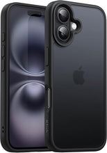 Load image into Gallery viewer, JETech Matte Case for iPhone 16 6.1-Inch, Shockproof Military Grade Drop Protection, Frosted Translucent Back Phone Cover, Anti-Fingerprint (Black)