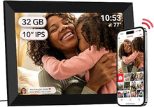 Load image into Gallery viewer, Frameo 10.1 Inches WiFi Digital Picture Frame, 1280 X 800 HD Electronic Photo Frames, IPS Touch Screen, 32GB Memory, Auto Rotate, Desk or Wall Mounted, Share Videos and Photos Anywhere