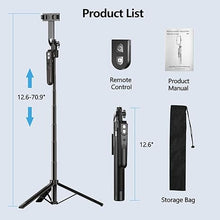 Load image into Gallery viewer, Auto Face Tracking Tripod 360° Rotation with Stand, 70.9" Motion Sensor Phone Tripod Stand, No App, Gesture Control, Smart Face Body Auto Tracking Selfie Stick Tripod for Video/Live Streaming