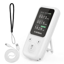 Load image into Gallery viewer, LifeBasis Geiger Counter Nuclear Radiation Detector, Radiation Dosimeter with TFT Display and Smart Alert Rechargeable Beta Gamma X-ray Radiation Monitor (with Lanyard and Bracket) - White