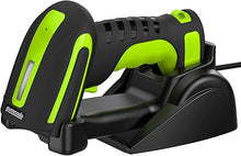 Load image into Gallery viewer, Symcode Bluetooth 2D QR Barcode Scanner with Charging Stand,Industrial Dustproof and Waterproof 3 in 1 Compatible with Bluetooth & 2.4GHz Wireless & Wired Connection with Vibration Alert Green