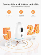 Load image into Gallery viewer, Dog Camera with Treat Dispenser, 2K/4MP HD 330° View Dog Cam Pet Home Security Camera, Night Vision, 2.4 &5 GHz WiFi, 2-Way Audio with Speaker, Free App & Cloud Storage