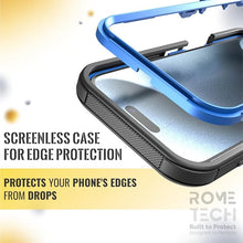 Load image into Gallery viewer, for iPhone 16 Plus Case with Belt Clip Holster & Kickstand, Screenless Protective Dual-Layer Shockproof Phone Case for iPhone 16 Plus - Black & Blue