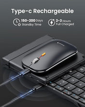 Load image into Gallery viewer, ProtoArc Foldable Keyboard and Mouse, XKM01 True Full-Size Folding Keyboard Mouse Combo for Business and Travel, 2.4G+Dual Bluetooth Portable Mouse Keyboard for Laptop iPads Tablets - Black