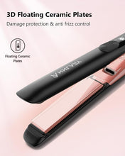 Load image into Gallery viewer, Hair Straightener, 1 Inch Flat Iron Hair Straightener and Curler 2 in 1, Professional Ceramic Ionic Dual Voltage Flat Iron with Anti-Iron Silicone for Less Frizz, Shinier & Smoother Hair
