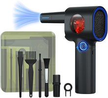 Load image into Gallery viewer, ATEngeus Compressed Air Duster, Stepless Speed Electric Air Duster with Storage Case, Cordless Air Duster with LED Replace Canned Air, 6 Accessories Air Blower, Keyboard Cleaner for Car, PC, Home