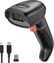 Load image into Gallery viewer, Bluetooth Wireless Barcode Scanner Versatile 3-in-1 (2.4Ghz Bluetooth6.0 Wireless+USB 2.0 Wired) Rechargeable symcode 1D Laser Barcode Reader USB Handheld Bar Code Scanner Wireless Barcode Reader