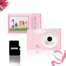 Load image into Gallery viewer, Digital Camera, FHD 1080P Kids Camera with 32GB Card, Digital Point and Shoot Cameras with 16X Zoom Anti Shake, 48MP 2.8 Inch LCD Screen, Gift for Girls Kids