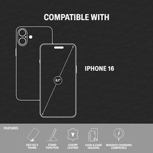 Load image into Gallery viewer, TORRO Premium Leather Case Compatible with iPhone 16 6.1" – Genuine Leather Wallet Flip Folio Case with Kickstand and Card Slots (Compatible with Official MagSafe Chargers) - Dark Brown