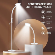 Load image into Gallery viewer, Light Therapy Lamp 11000 Lux, LED UV-Free Sunlight Lamp,Full Spectrum Happy Therapy Lamp with 10 Adjustable Brightness Levels, 2 in 1 Retractable Floor Light Therapy Lamp